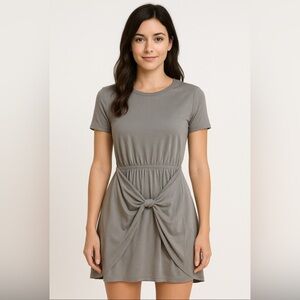 Lululemon Athletica Gray Knot-Front Mini Dress